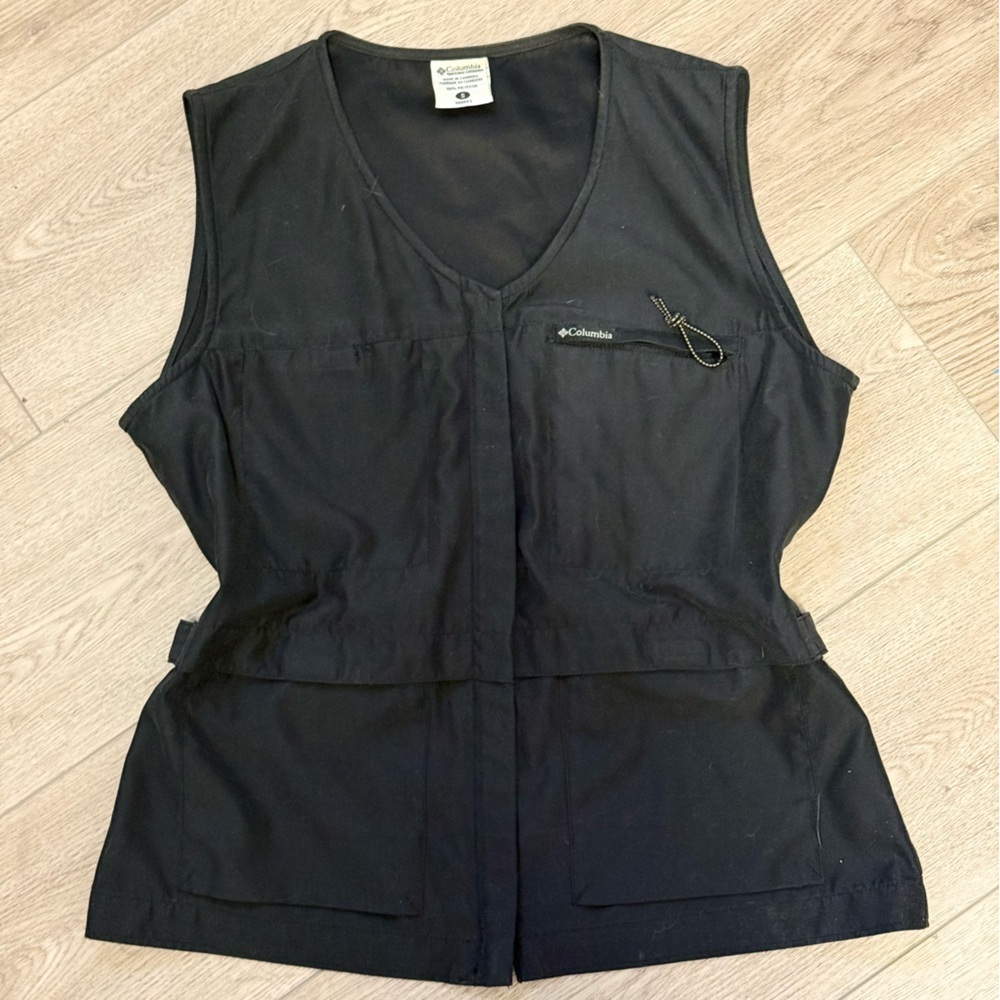 Y2K Vintage 2000 Columbia Women’s Utility Vest Black Gorpcore Gilet Sz.S